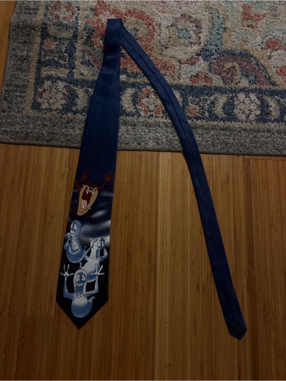 1998 vintage Looney Tunes Tasmanian Devil & Ghosts Blue Novelty Tie